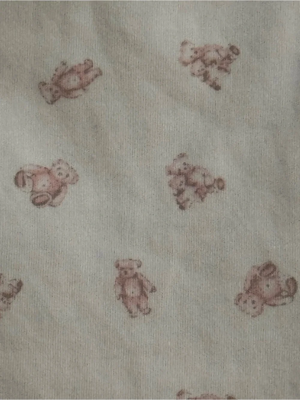 Ralph Lauren Baby Girl White and Pink Teddy Bear Two Piece Kimono Pajama Set